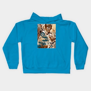 Bullmation and a Cavapoo being best buds Kids Hoodie